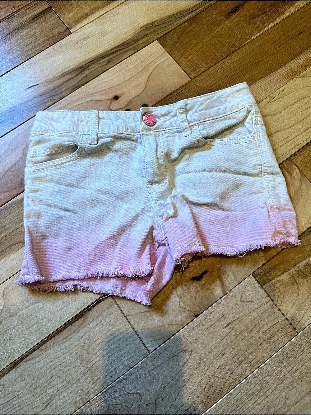 Gap Kids Regular ShortieShort Pink Dip Dye Ombre Denim Shorts Denim Shorts White